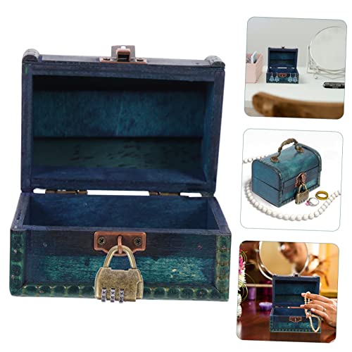 LRXIYODE Coffret à Bijoux En Bois Vintage avec Verrouillage à Code - Boîte de Rangement Décorative pour Colliers et Bouc