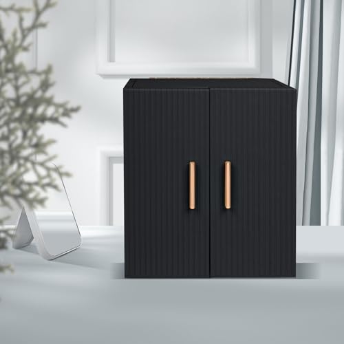 Dajasan Grande Boite à Bijoux Femme Noire avec 3 Tiroirs et Miroir pour Cadeau