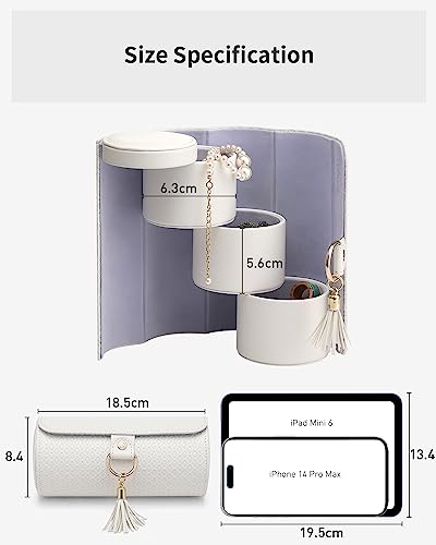 Boîte à bijoux de voyage en similicuir pour filles, mères et femmes (cadeau parfait)