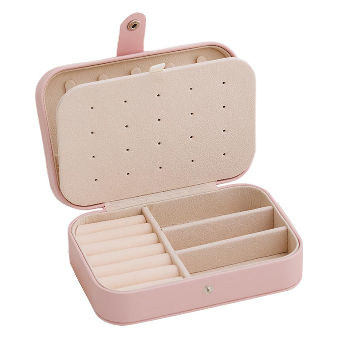 WEGLOK Petite boîte à bijoux pour filles et femmes, boîte à bijoux de voyage en cuir, organisateur de bijoux pour boucle