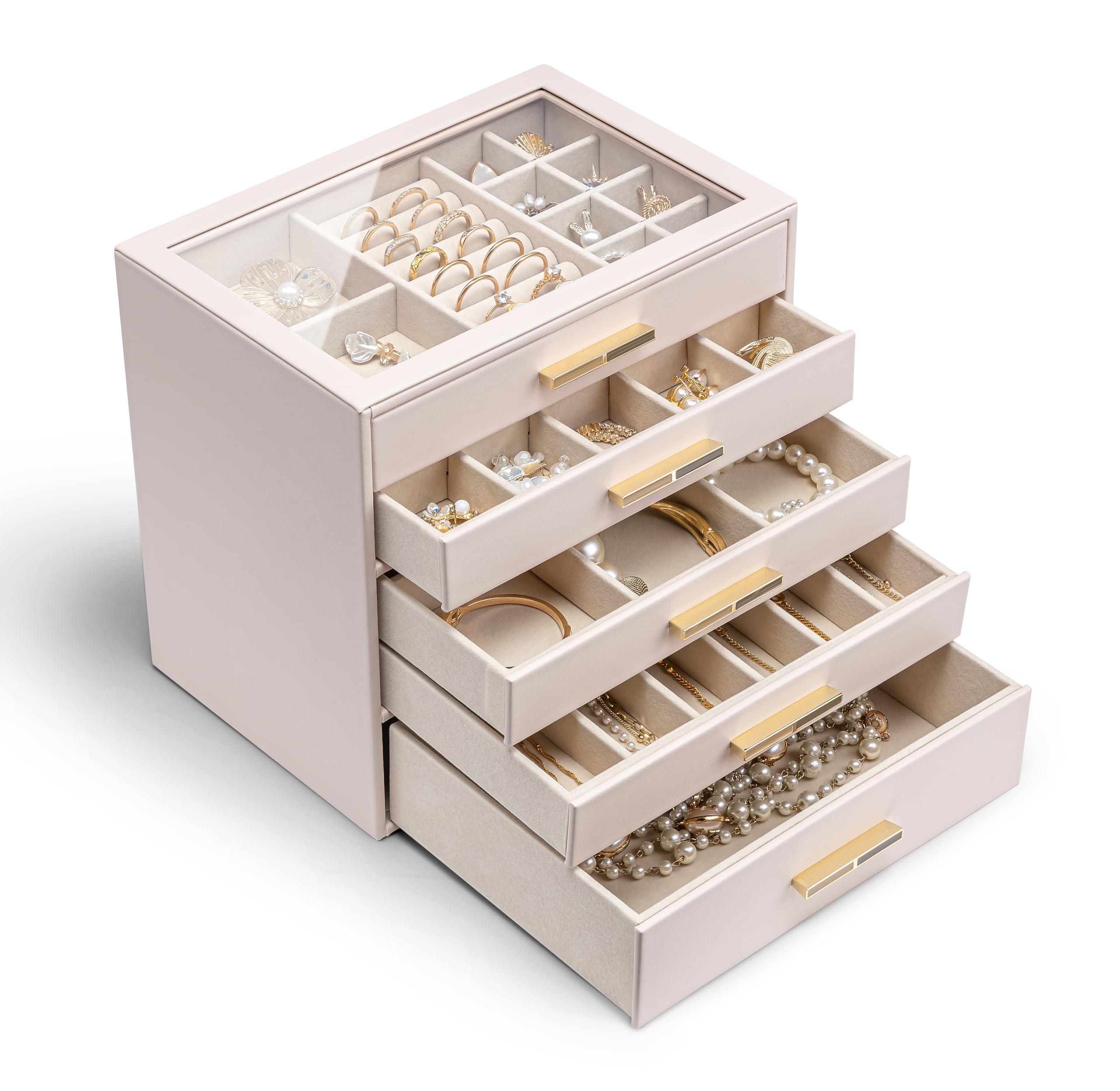 Vlando Grande Boîte à Bijoux Modern Rose pour Femmes